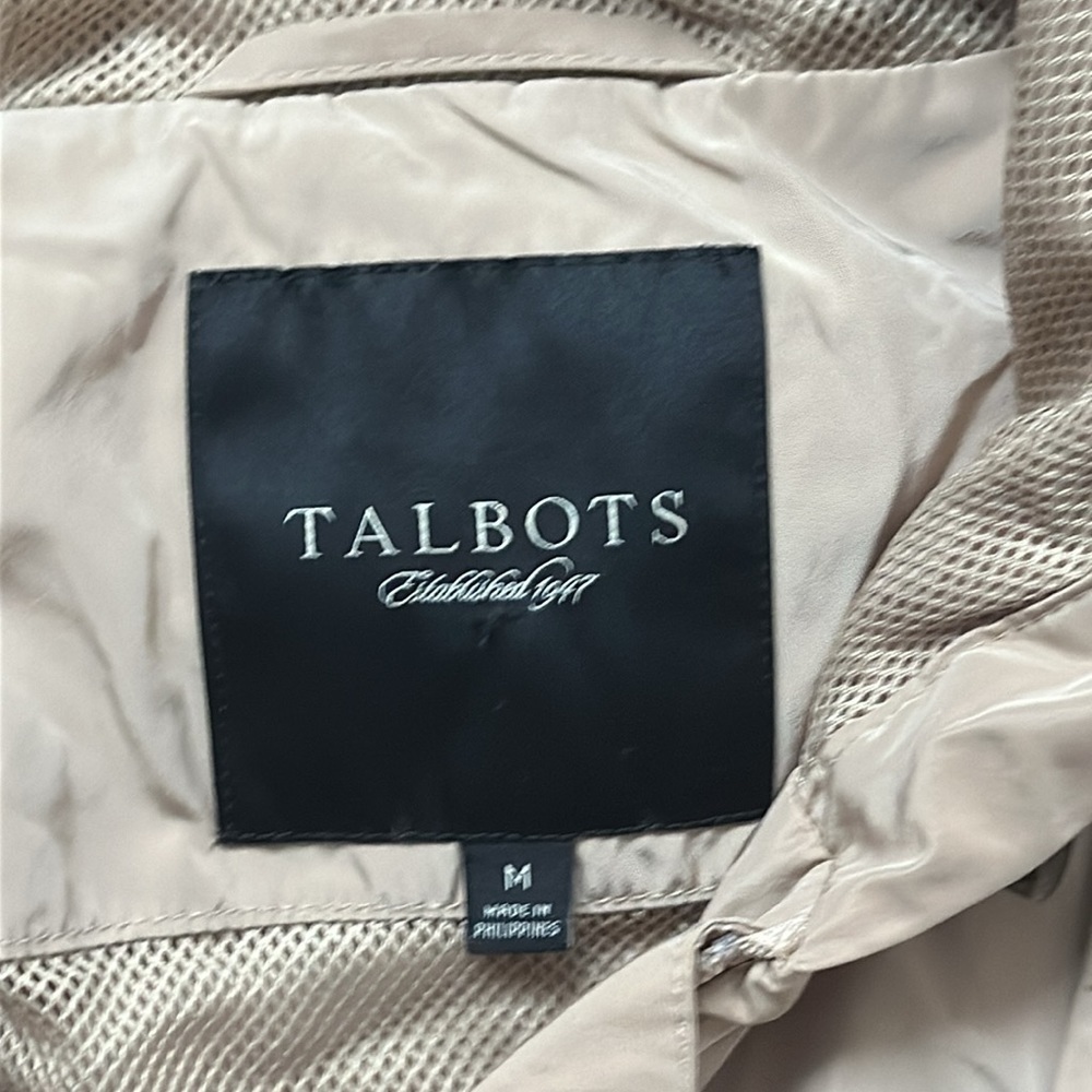 Talbots jacket size 14 cream gold ir hooded double zipper drawstring coat - Picture 7 of 11